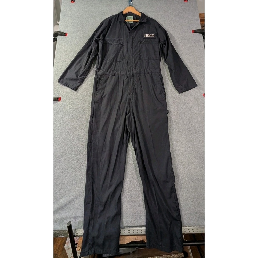 USCG Coast Guard Coveralls Large Regular Navy Blue Utility Flight Suit Workwear